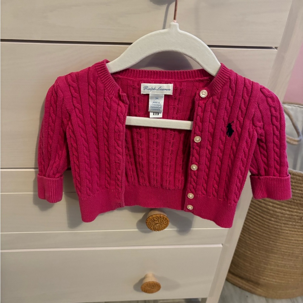 Ralph Lauren Baby Cardigan   Size 3 months.